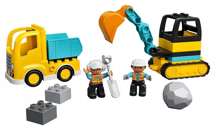 LEGO DUPLO Koparka i ciężarówka 10931+ Buldożer 10930 Budowa AUTA 2 AUTO