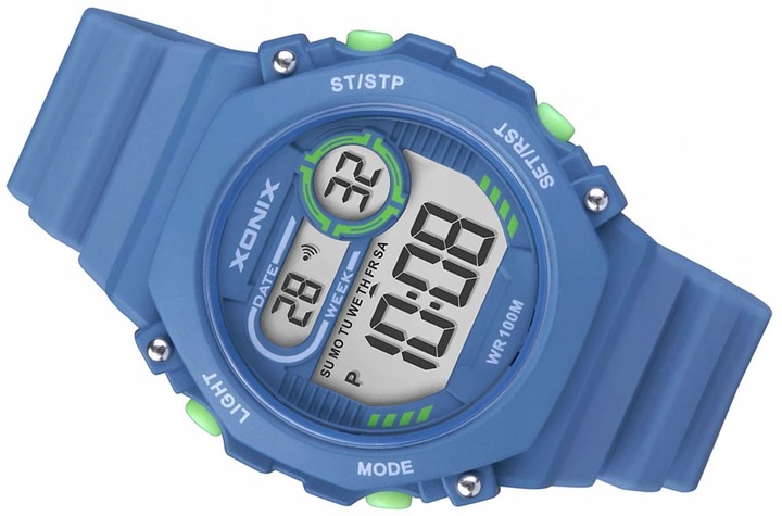 Sportowy Zegarek Młodzieżowy XONIX Stoper Datownik Timer Wodoszczelny 100m