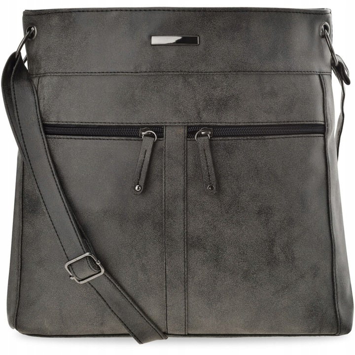 Pojemna TOREBKA DAMSKA NA RAMIĘ Duża LISTONOSZKA Skórzana TORBA