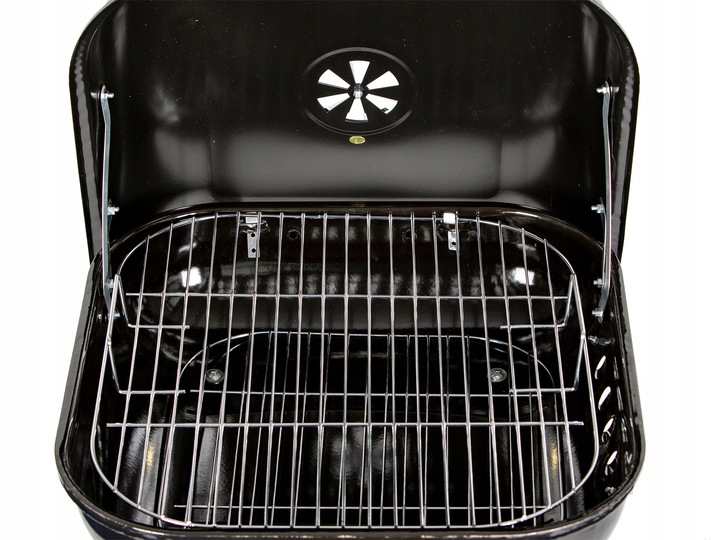 Grill Ogrodowy z Pokrywą, Kółkami Czarny 43 x 40 cm