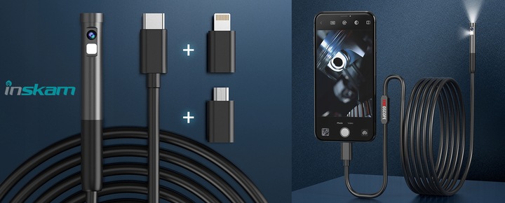 Kamera INSPEKCYJNA DUO ENDOSKOP DWIE KAMERY 2M 7LED 2xFHD WIFI do iPHONE