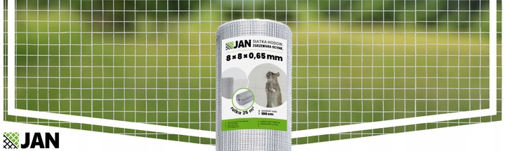 Siatka przeciw Gryzoniom Hodowlana Na Woliery Zgrzewana ocyn 8x8x0,65 25m2