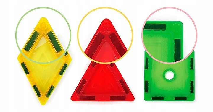 KLOCKI MAGNETYCZNE 3D Układanka Edukacyjna 45 elementów