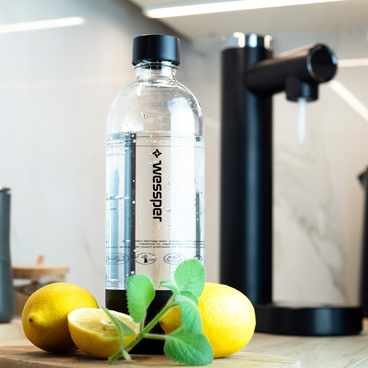 Butelka do saturatora Wessper Sodamaker S1 0,8l - 2 sztuki czarna BPA FREE