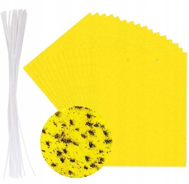 60x ŻÓŁTE LEPY DO DONICZEK DONICZKI NA MUSZKI MSZYCE OWADY ZIEMIÓRKI 60 SZT