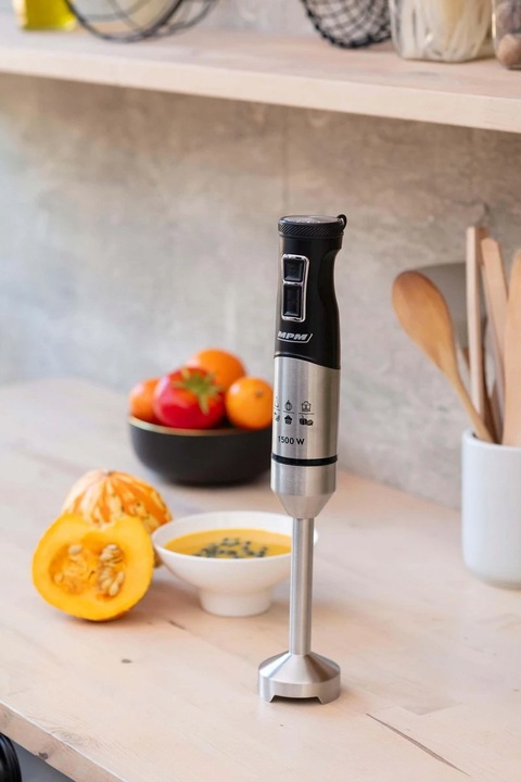 Blender ręczny MPM MBL-34M 1500W Funkcja Turbo Stal nierdzewna Czarny