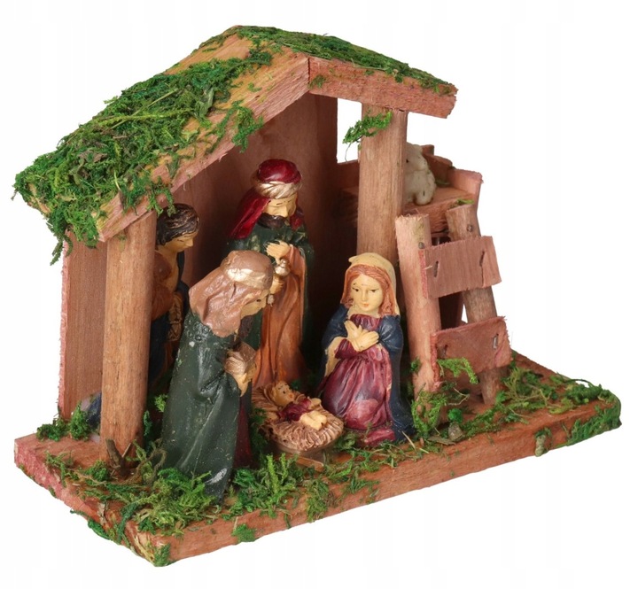 SZOPKA BOŻONARODZENIOWA Z FIGURKAMI OZDOBA STROIK