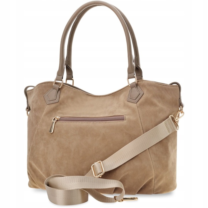 Monnari Torba Worek Luźna Torebka Zamszowa Miękka Shopperka Na Ramię