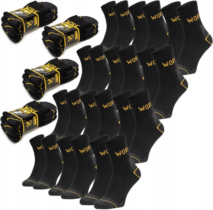 Skarpety robocze bawełna BHP WORK grube ciepłe Frotte 39/42 - 12 pak
