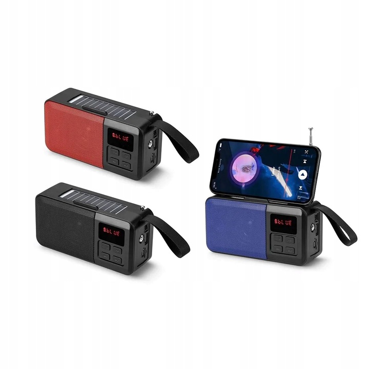 GŁOŚNIK BLUETOOTH BEZPRZEWODOWY SOLAR USB RADIO