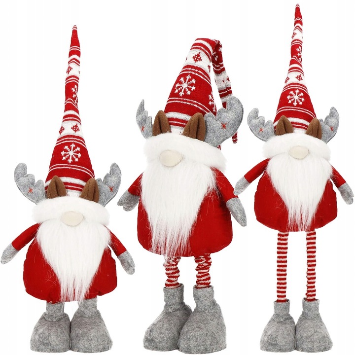 RENIFER KRASNAL ŚWIĄTECZNY TELESKOPOWY duży GNOM wysoki 80cm REGULOWANY