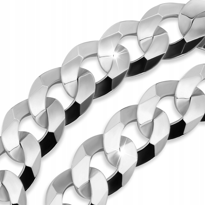 SREBRNA BRANSOLETKA MĘSKA 925 PANCERKA 10,5mm DIAMENTOWANA GRAWER GRATIS