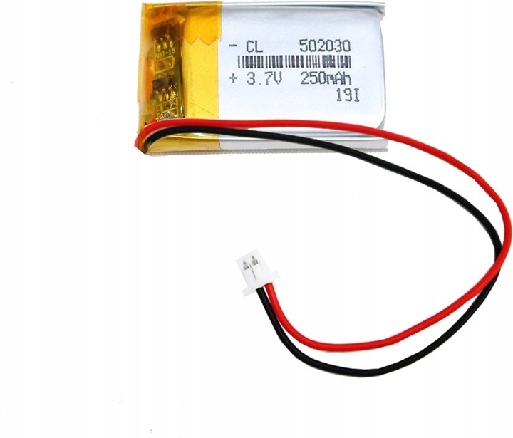 Bateria litowa 3,7 V 250 mAh 502030 | Obwód ochronny | Dla TWS