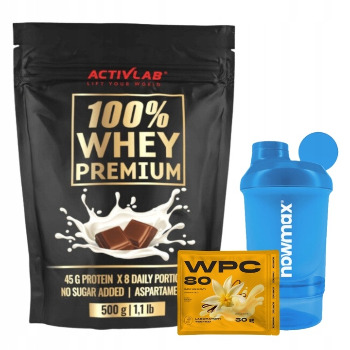 ACTIVLAB 100% WHEY PREMIUM 500 g + SHAKER WAVE + NANO + próbka WPC 80 30 g