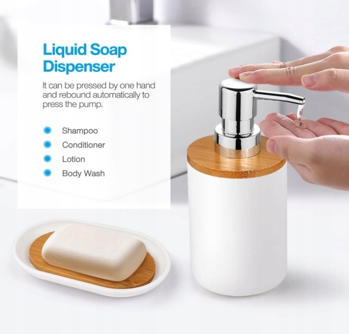 Zestaw łazienkowy akcesoriów łazienkowych 6 elementów kosz szczotka do WC