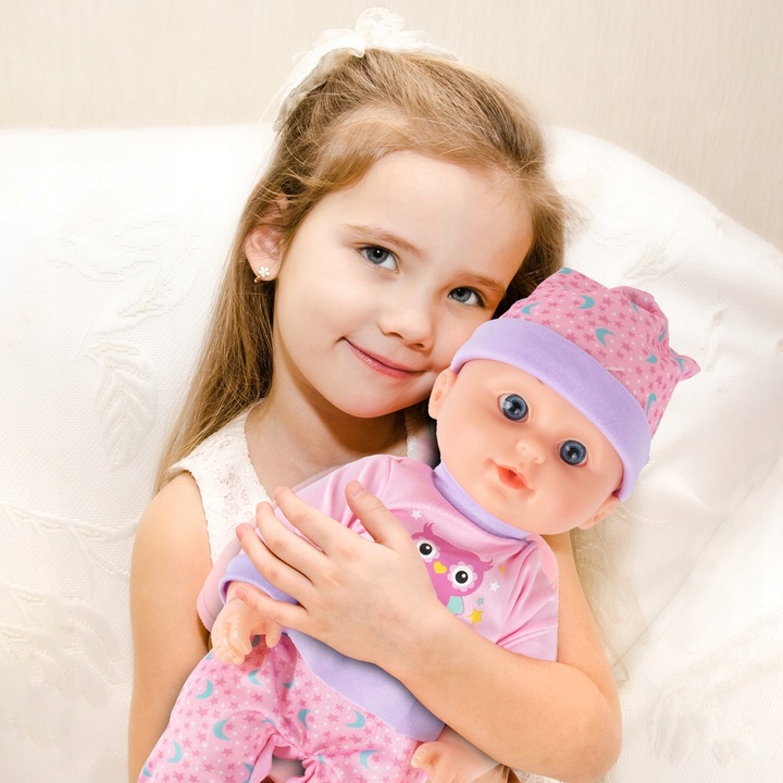 LALKA BOBAS W PIŻAMCE 31CM INTERAKTYWNA PIJE SIUSIA GAWORZY DLA DZIEWCZYNKI