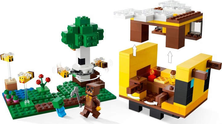 LEGO MINECRAFT KLOCKI 21241 PSZCZOŁY UL PASIEKA + TORBA PREZENTOWA LEGO