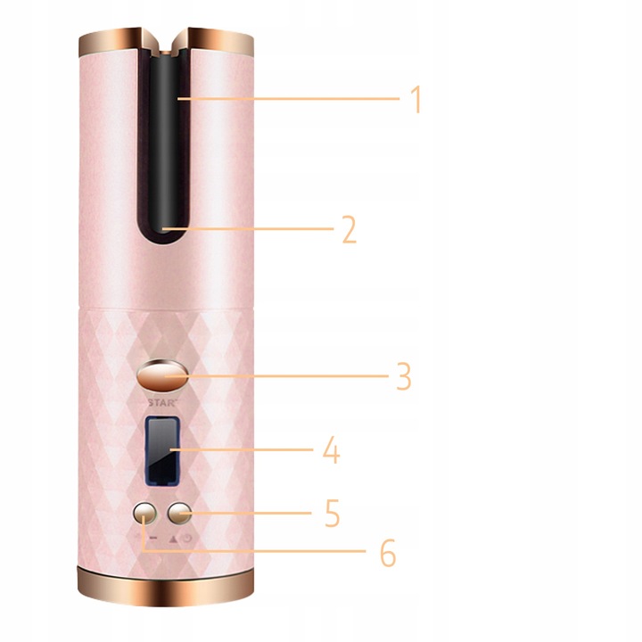 CERAMICZNA Lokówka automatyczna do włosów OBROTOWA fale loki 3000 mAh timer