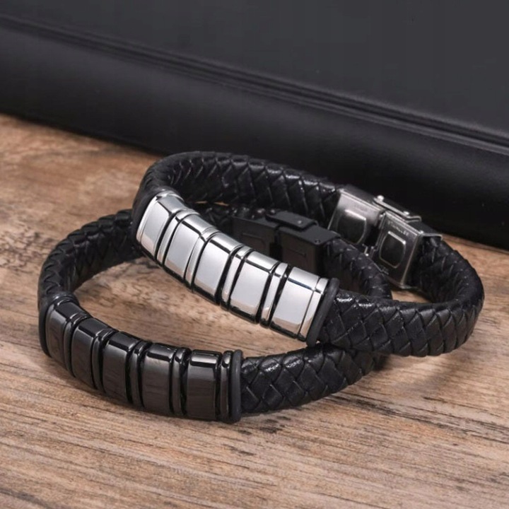 Bransoletka Skórzana dla Mężczyzny z Grawerem IMIONA DATY Prezent