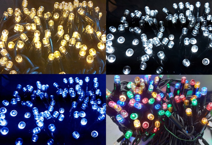 Lampki SOPLE Zewnętrzne GRUBE 100 LED 4,25m ZIMNE BIAŁE + FLASH + Gniazdo