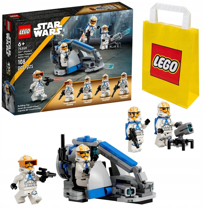 KLOCKI LEGO STAR WARS 75359 ZESTAW Z 332 AHSOKI 4 FIGURKI NA PREZENT +TORBA