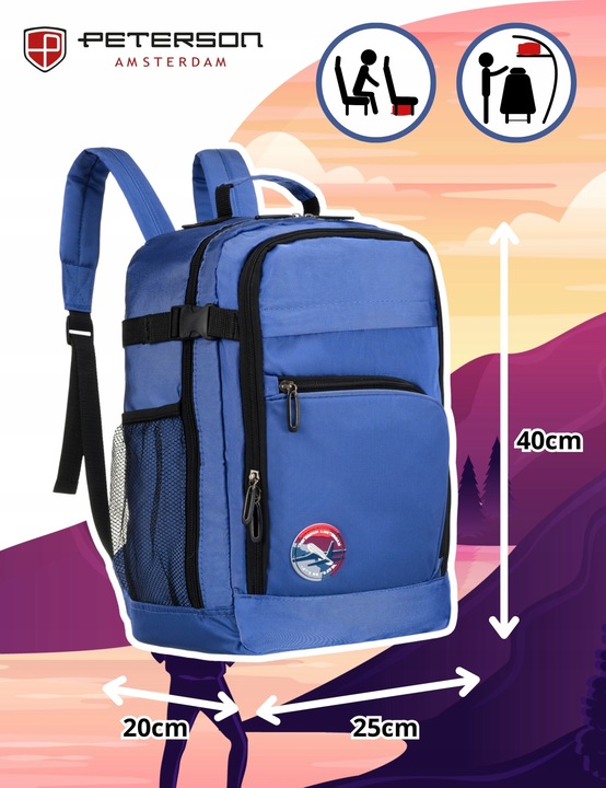 Plecak podręczny kabinowy pojemny podróżny do Wizzair Ryanair