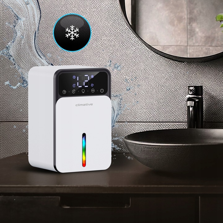 Cichy osuszacz LUXE 1200ml UV + LED wydajny pochłaniacz wilgoci do domu