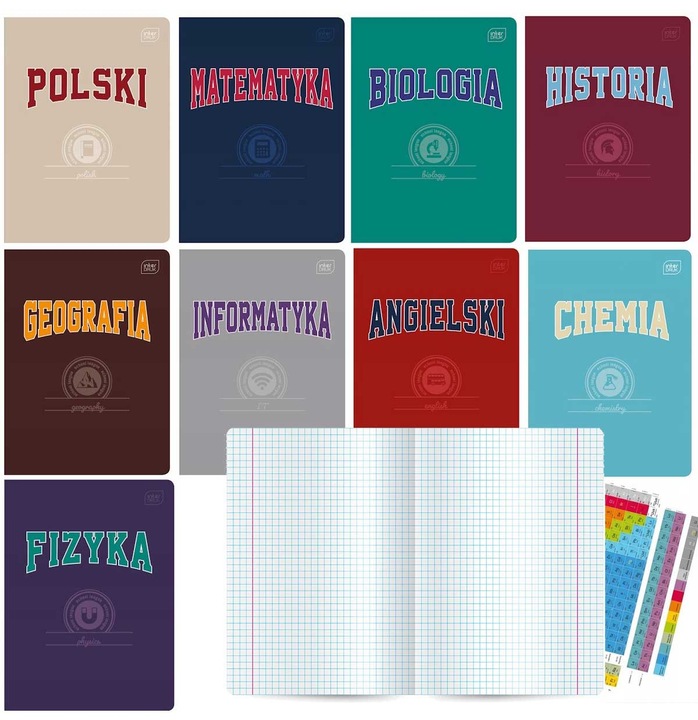 KOMPLET ZESZYTÓW PRZEDMIOTOWYCH ZE ŚCIĄGĄ A5 60K - klasa 7-8