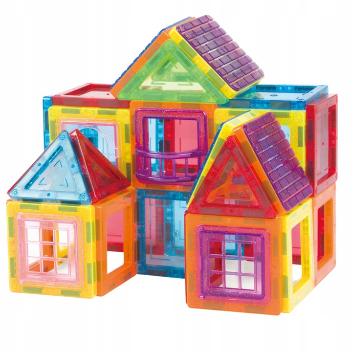 Klocki magnetyczne zestaw panele konstrukcyjne okienka duże 3D 80 el