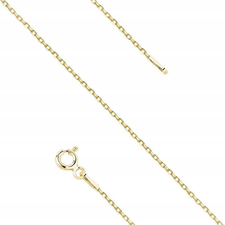 ŁAŃCUSZEK SREBRNY pr 925 ANKIER pozłacany Damski Prezent delikatny 55cm