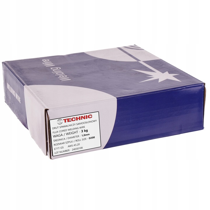 DRUT SPAWALNICZY 1,0mm 3KG SAMOOSŁONOWY BEZ GAZU FLUX E71T-GS MIG MAG D200