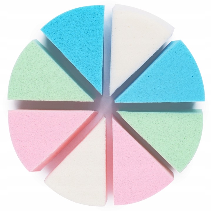 Gąbka do Makijażu Blender do Podkładu Trójkąty Ścięte Zestaw 8 szt