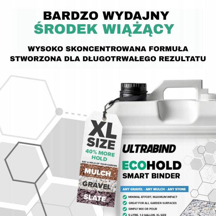 ECOHOLD 5L SPOIWO, KLEJ DO KAMIENIA ŻWIRU KORY ŚCIÓŁKI NA ŚCIEŻKI I RABATY