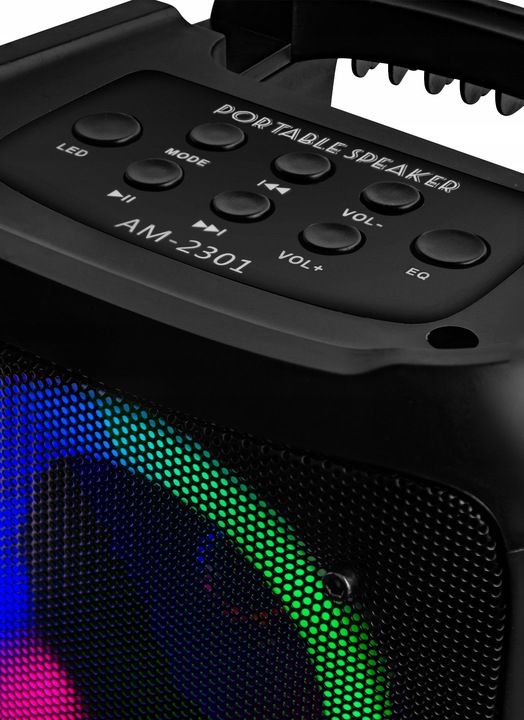 Głośnik Bluetooth Boombox Mobilny USB RADIO LED Bezprzewodowy Przenośny MP3