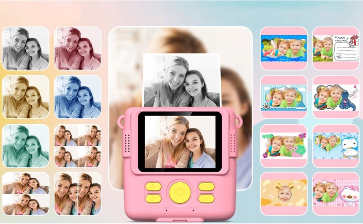 APARAT POLAROID NATYCHMIASTOWY DLA DZIECI FILMÓW ZDJĘĆ DRUK TERMICZNY 32GB