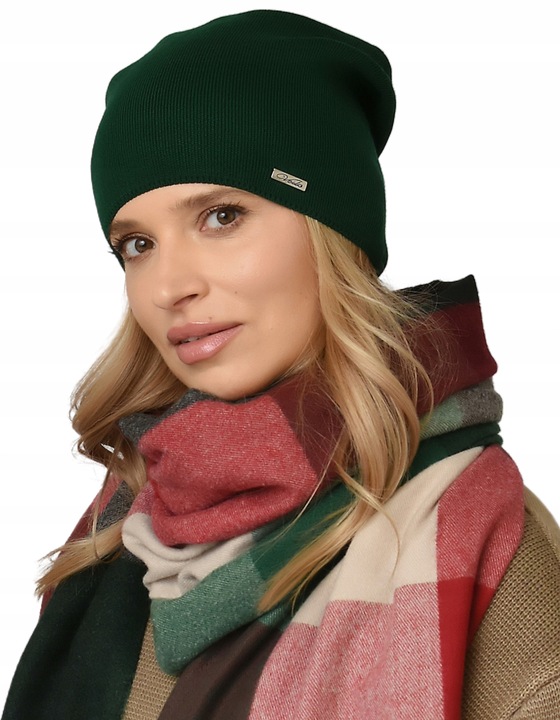 Damska CZAPKA jesienna modny styl podpinana POLSKI PRODUCENT zimowa UNI V3