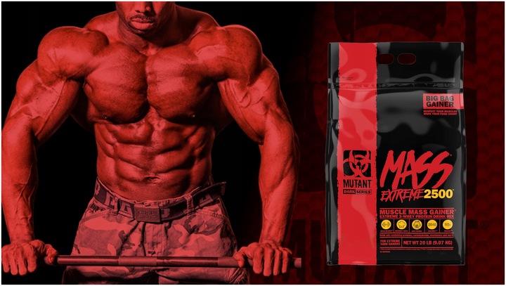 Gainer 9kg Bcaa L-glutamina Mutant Mass XXXtreme MASA SIŁA wanilia