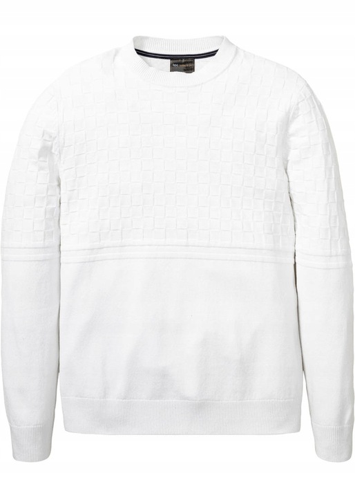 BONPRIX BIAŁY SWETER MĘSKI PLUS SIZE R.3XL X448113