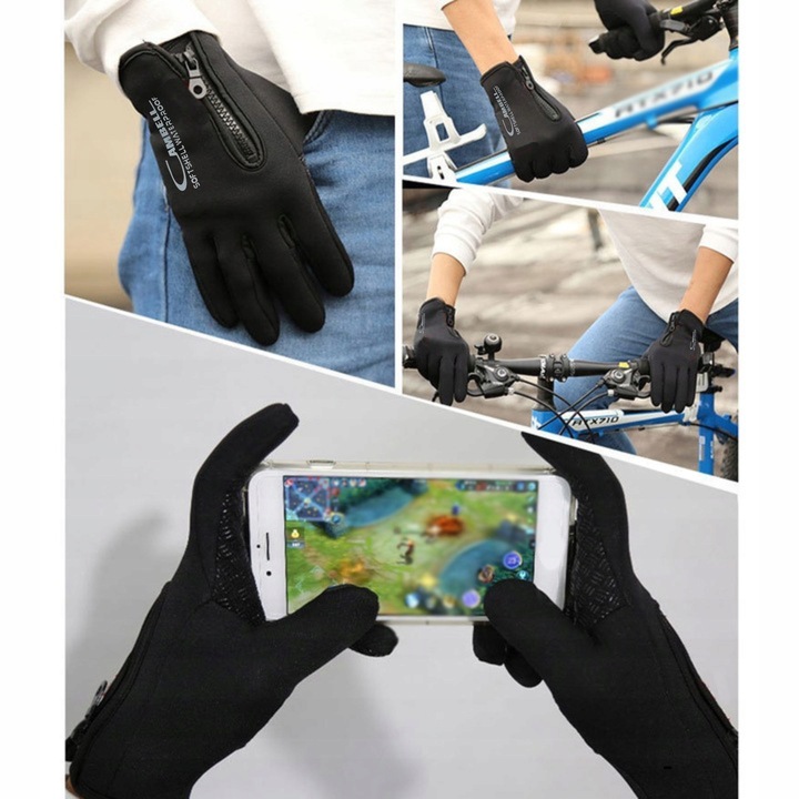 Rękawice Softshell Dotyk Narty Biegowe Rower XXL