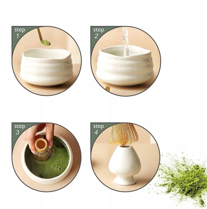 ZESTAW DO MATCHY, MATCHA TRZEPACZKA UCHWYT, MIOTŁĄ MATCHA MISKĄ DO MATCHY