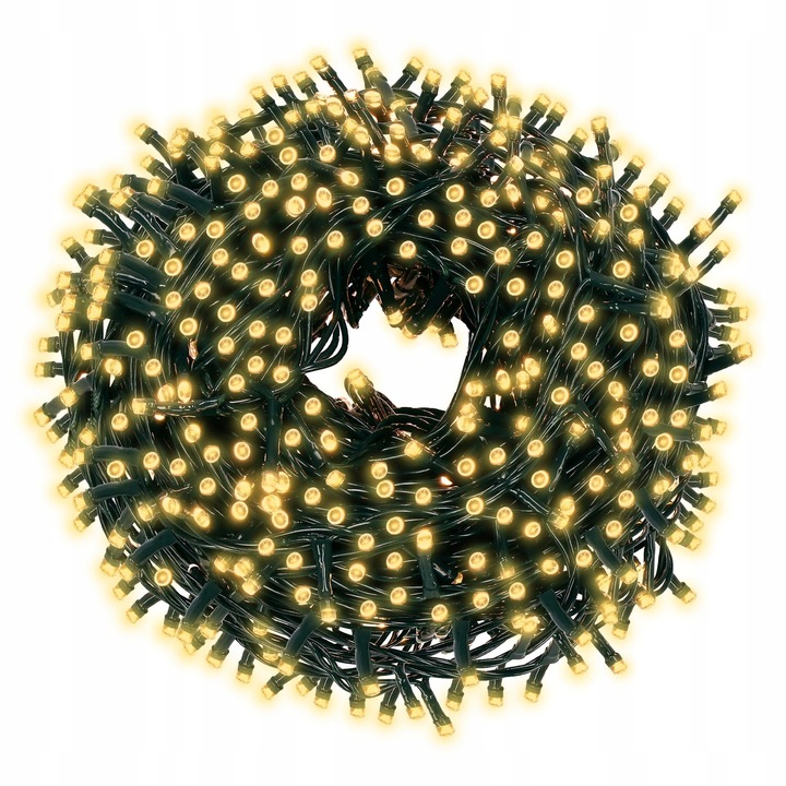 ŚWIATEŁKA CHOINKOWE LAMPKI 500LED ZEWNĘTRZNE BIAŁE CIEPŁE 30m OŚWIETLENIE