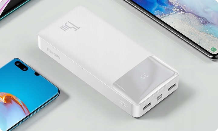 POJEMNY MOCNY POWER BANK POWERBANK BASEUS 20000MAH 3x USB USB-C 3A PD 15W