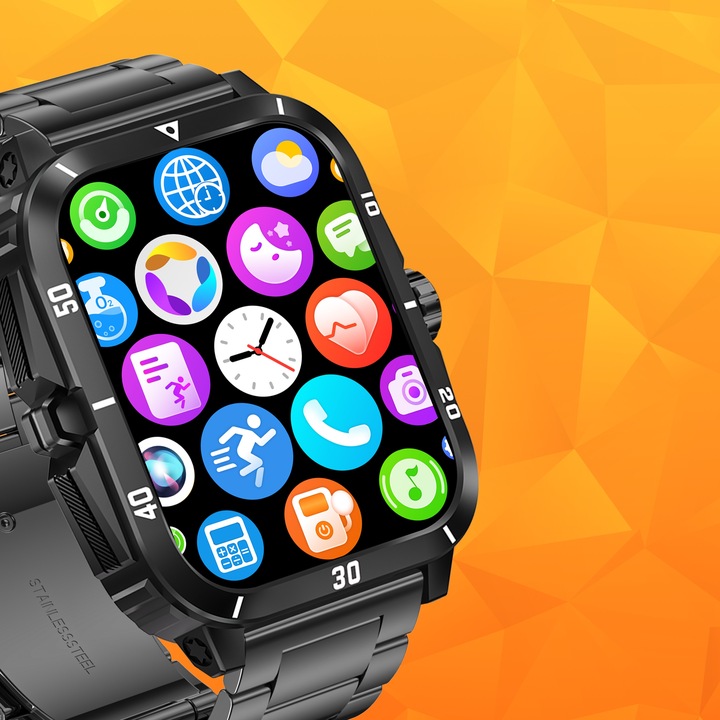 Smartwatch Zegarek Męski Wodooporny PL Menu Rozmowy Smart Watch 3 Paski