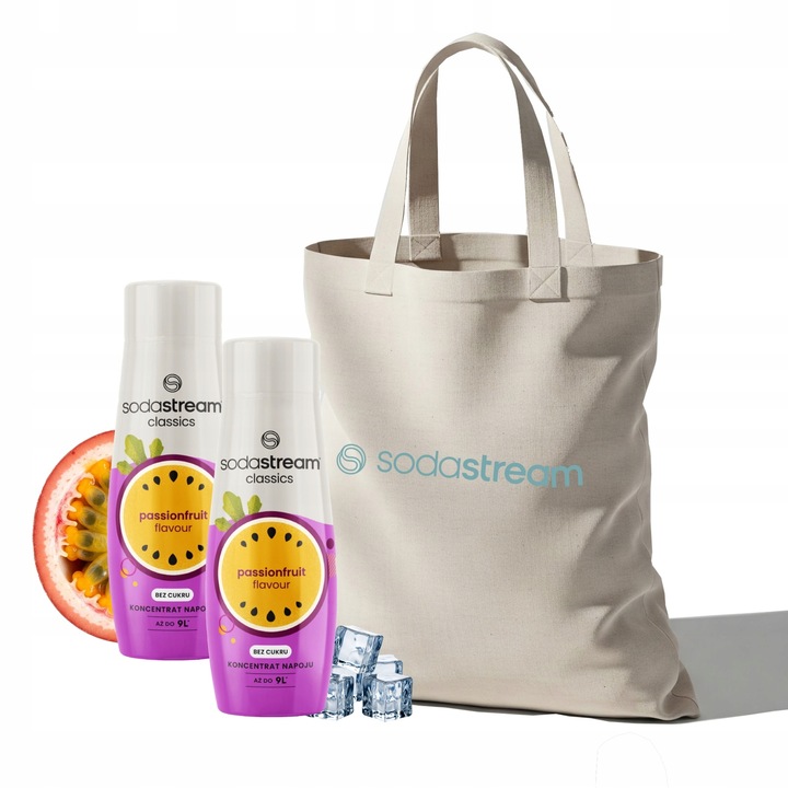 Zestaw Syrop do wody SodaStream Marakuja Bez cukru 2x440ml + Torba GRATIS