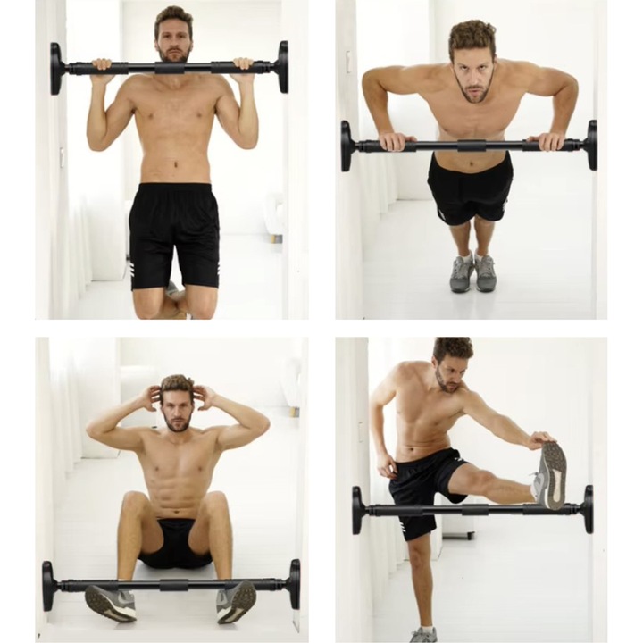 Drążek do Podciągania Rozporowy Regulowany Stalowy Ćwiczeń 180 kg Solidny