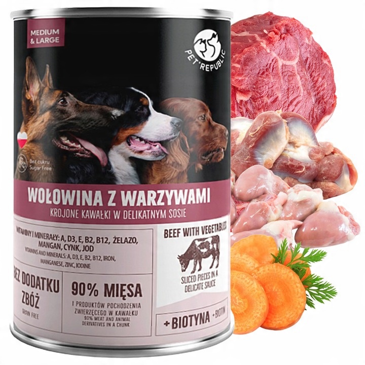 PET REPUBLIC kawałki w sosie Mix Smaków karma dla psa mokra 6 x 1250g