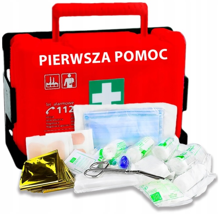 APTECZKA PIERWSZEJ POMOCY DO FIRMY BIURA ZAKŁADOWA ZESTAW + WIESZAK ŚCIENNY
