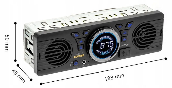 RADIO SAMOCHODOWE USB BT ŁÓDŹ KAMPER GŁOŚNIKI