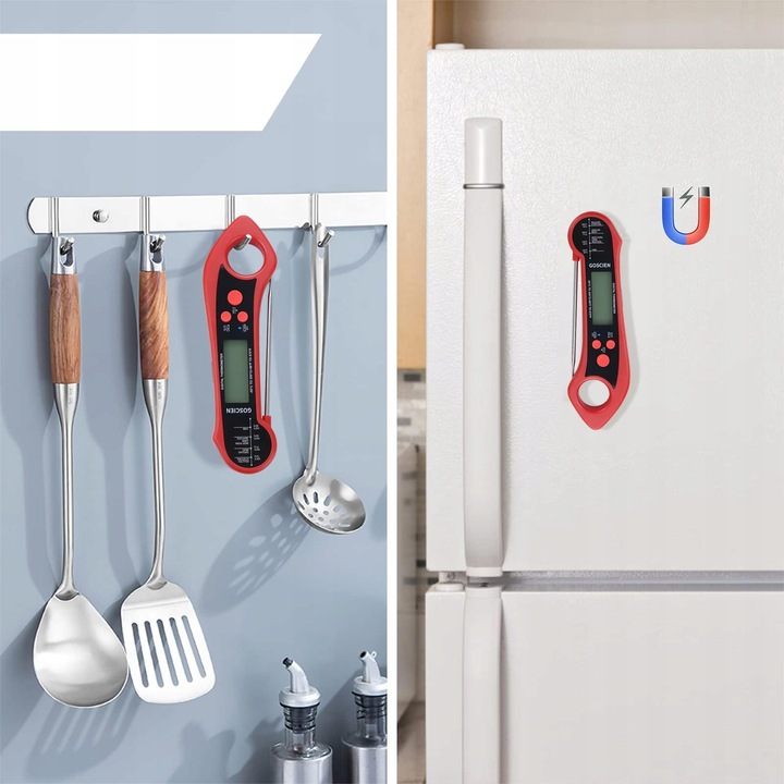 Termometr Kuchenny Skladany -50°C do 300°C 2x Sondy Stal-304 LCD Alarm IPX7