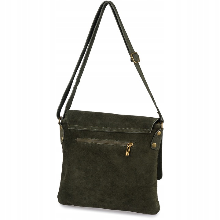 Torebka damska skórzana zamszowa listonoszka włoska B5 pojemna raportówka